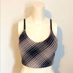 Athleta Black and Cream Bra with Adjustable Straps